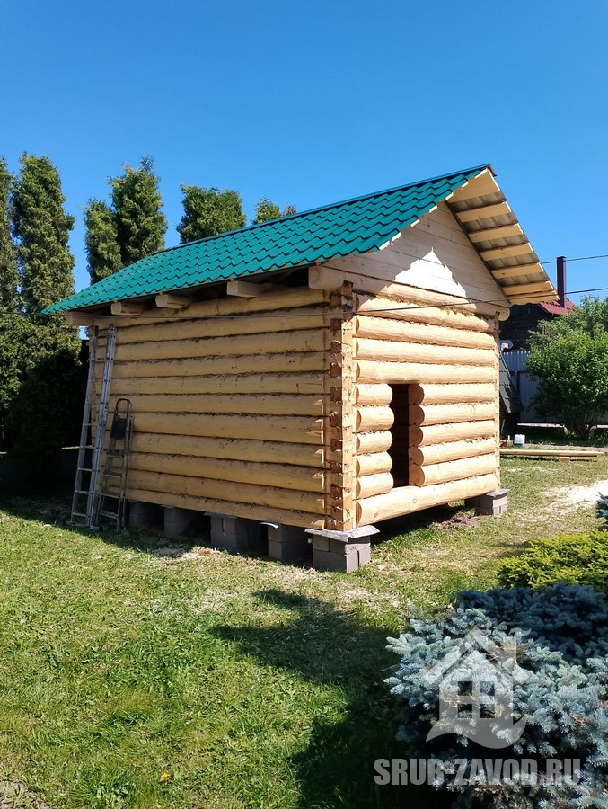 Сруб бани 4х6 Сруб бани с террасой