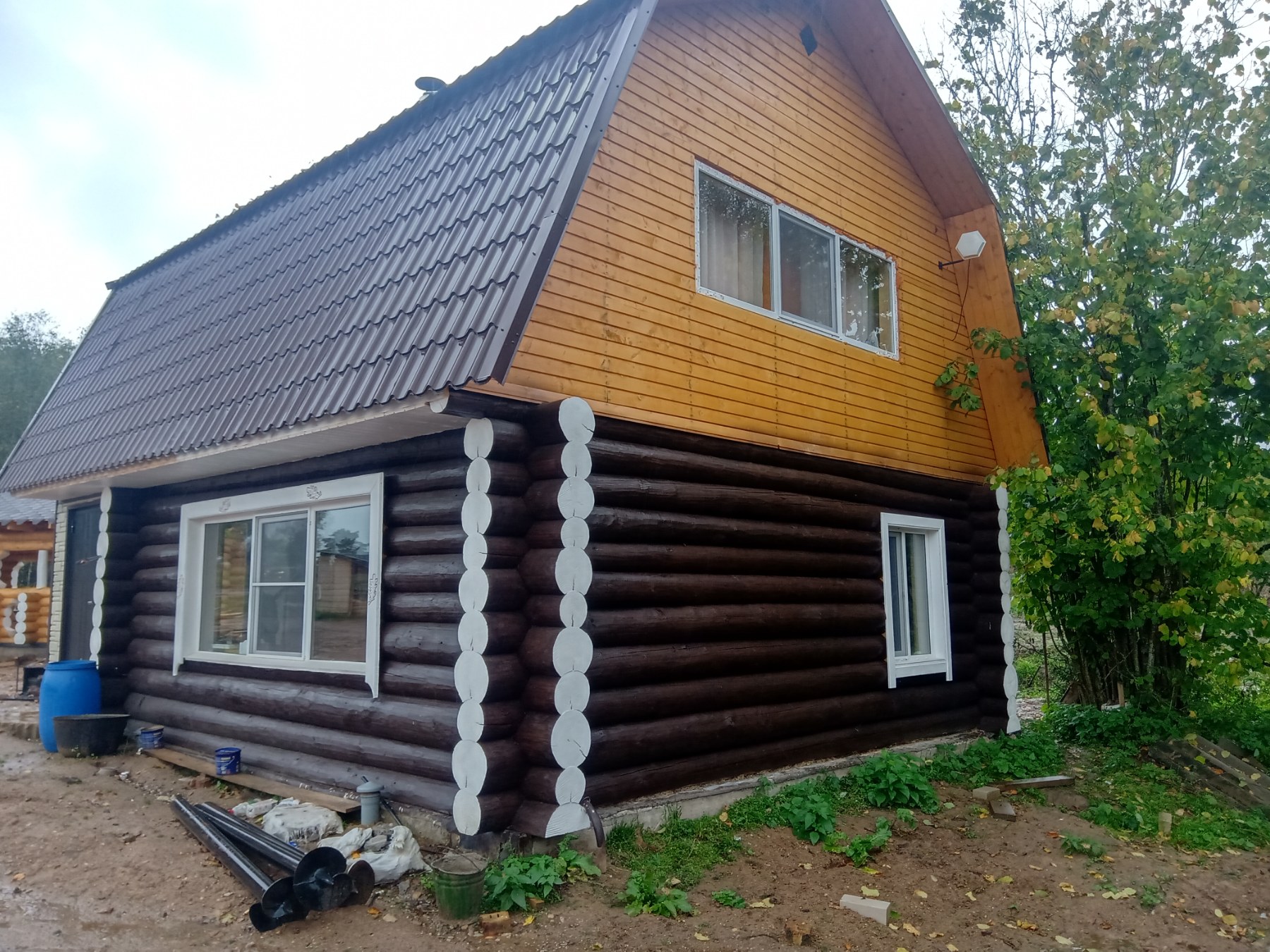 Сруб бани 6х6 Элит коричневый сруб Сруб бани 6х6 Элит коричневый сруб