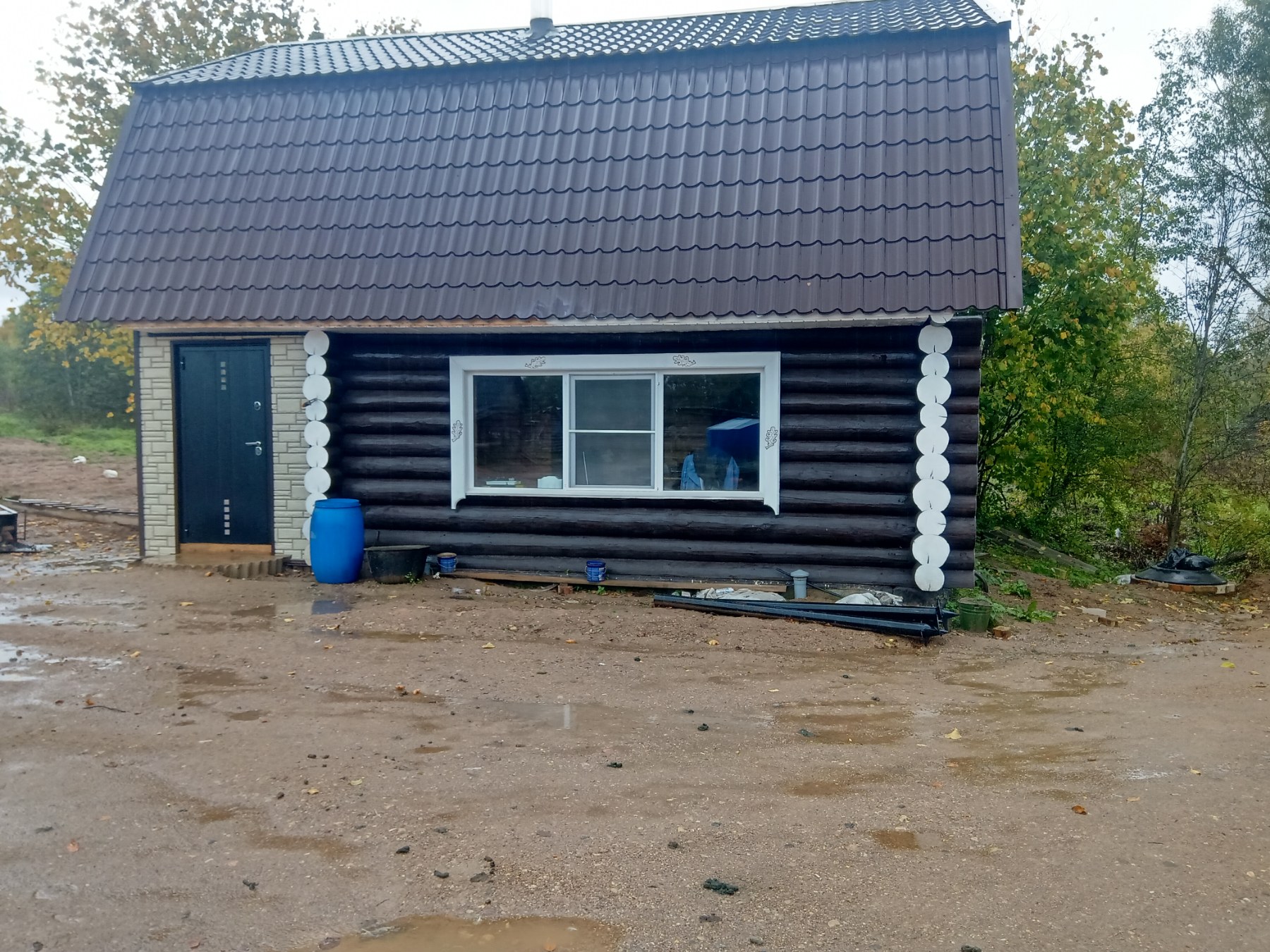 Сруб бани 6х6 Элит коричневый сруб Сруб бани 6х6 Элит коричневый сруб